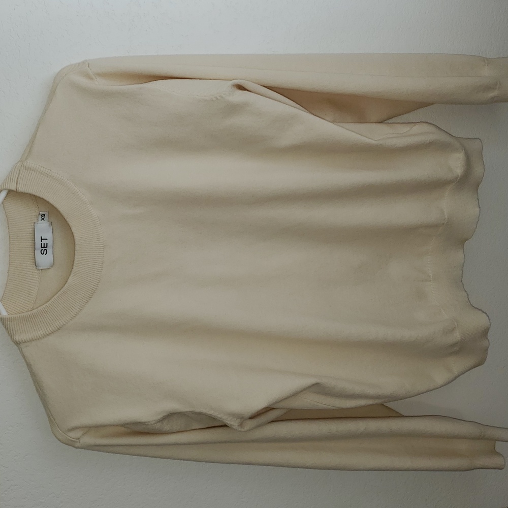 SET Active Crew Neck Pullover Sweater Butter Yellow Super Soft Size XS